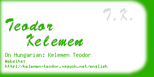 teodor kelemen business card